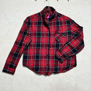 La Senza long Sleeve Checkered Soft Shirt Button Down Size Small